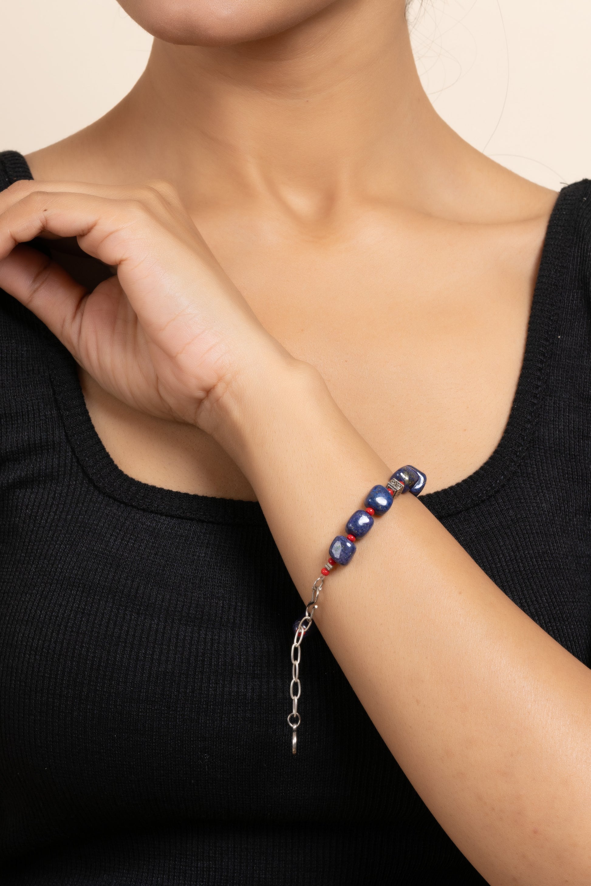 handmade-blue-semi-precious-lapis-lazuli-bracelet-with-adjustable-chain-bl06