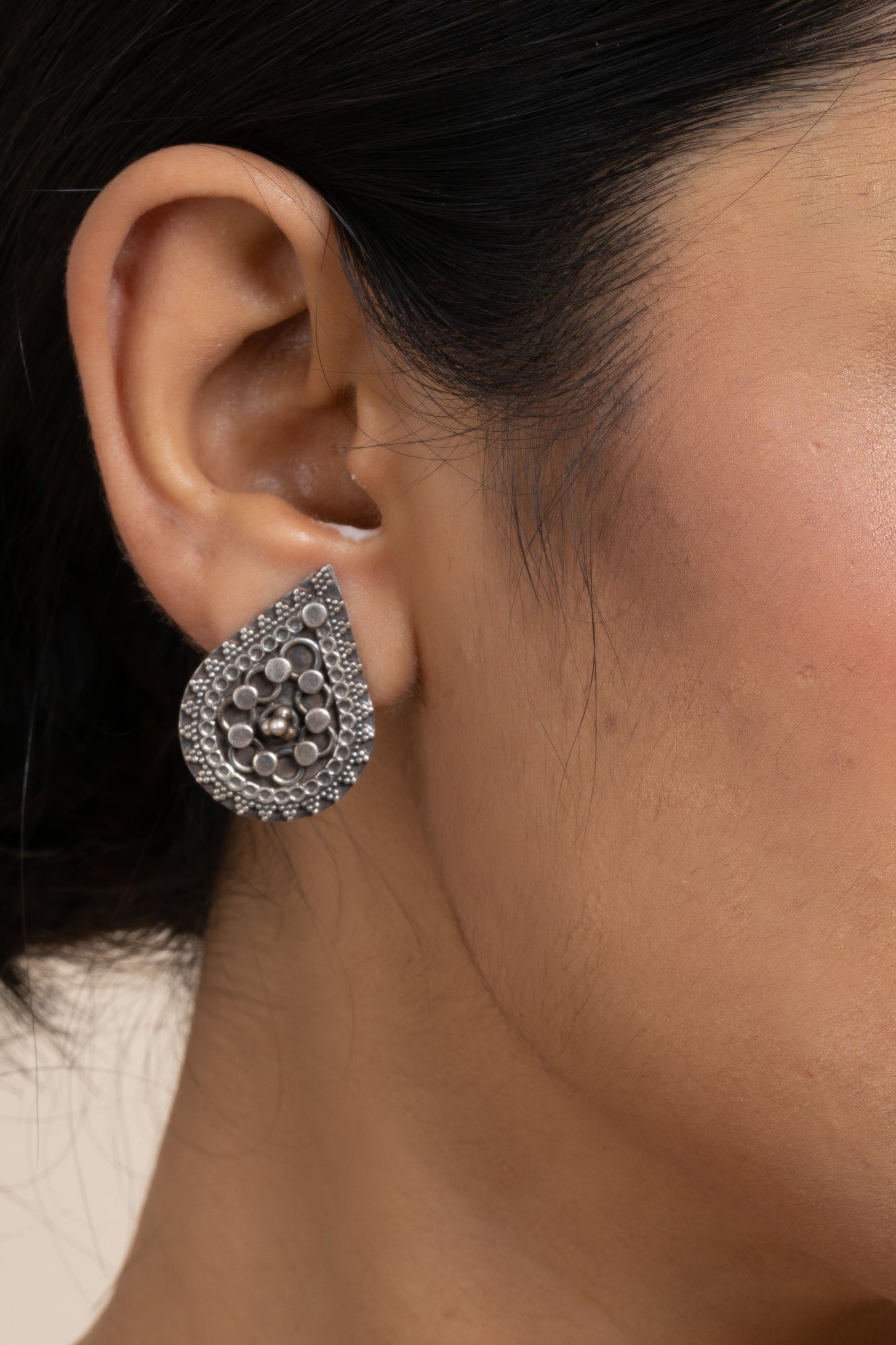 925 Pure Silver Floral Drop Stud Earring