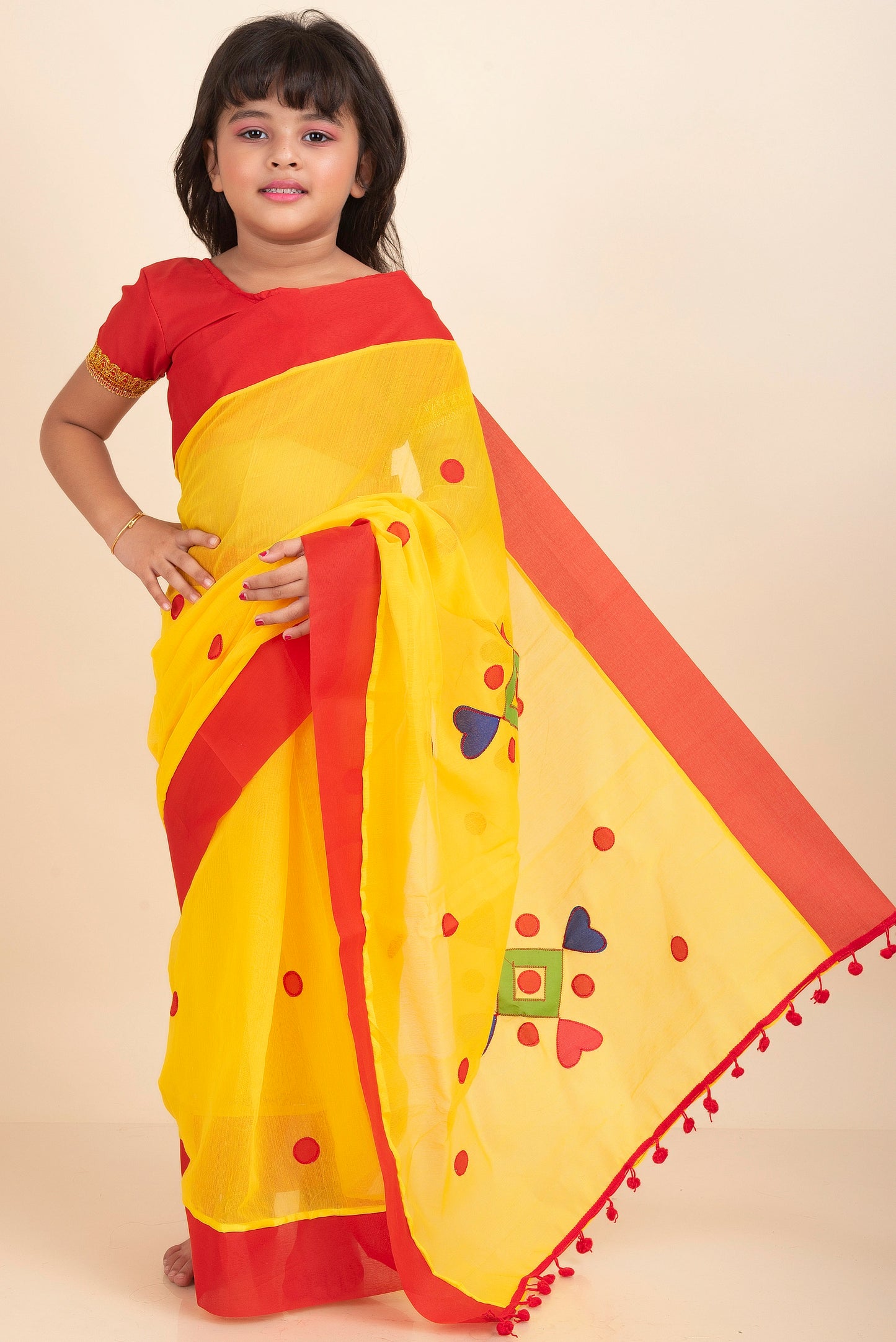 yellow-handloom-kids-cotton-saree-with-stitched-blouse-and-petticoat-ks01