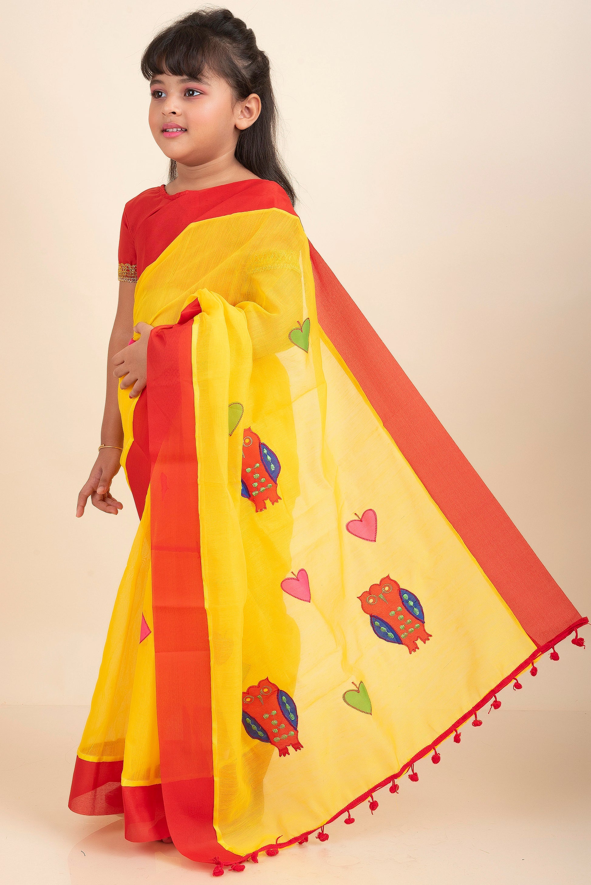 yellow-handloom-kids-cotton-saree-with-stitched-blouse-and-petticoat-ks02