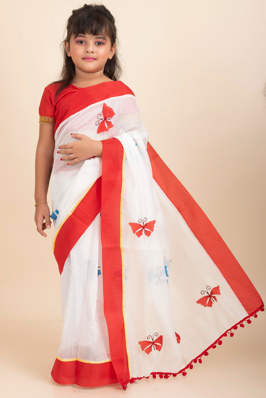white-handloom-kids-cotton-saree-with-stitched-blouse-and-petticoat-ks08