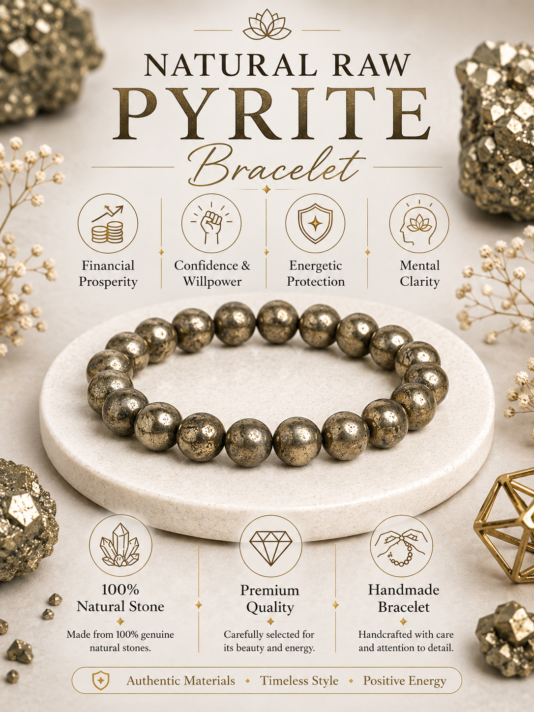 Pyrite Stone Benefits: How to Wear Pyrite Bracelet for Money & Confidence
