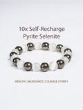 Raw Pyrite Selenite Bracelet with 10x Self Recharge