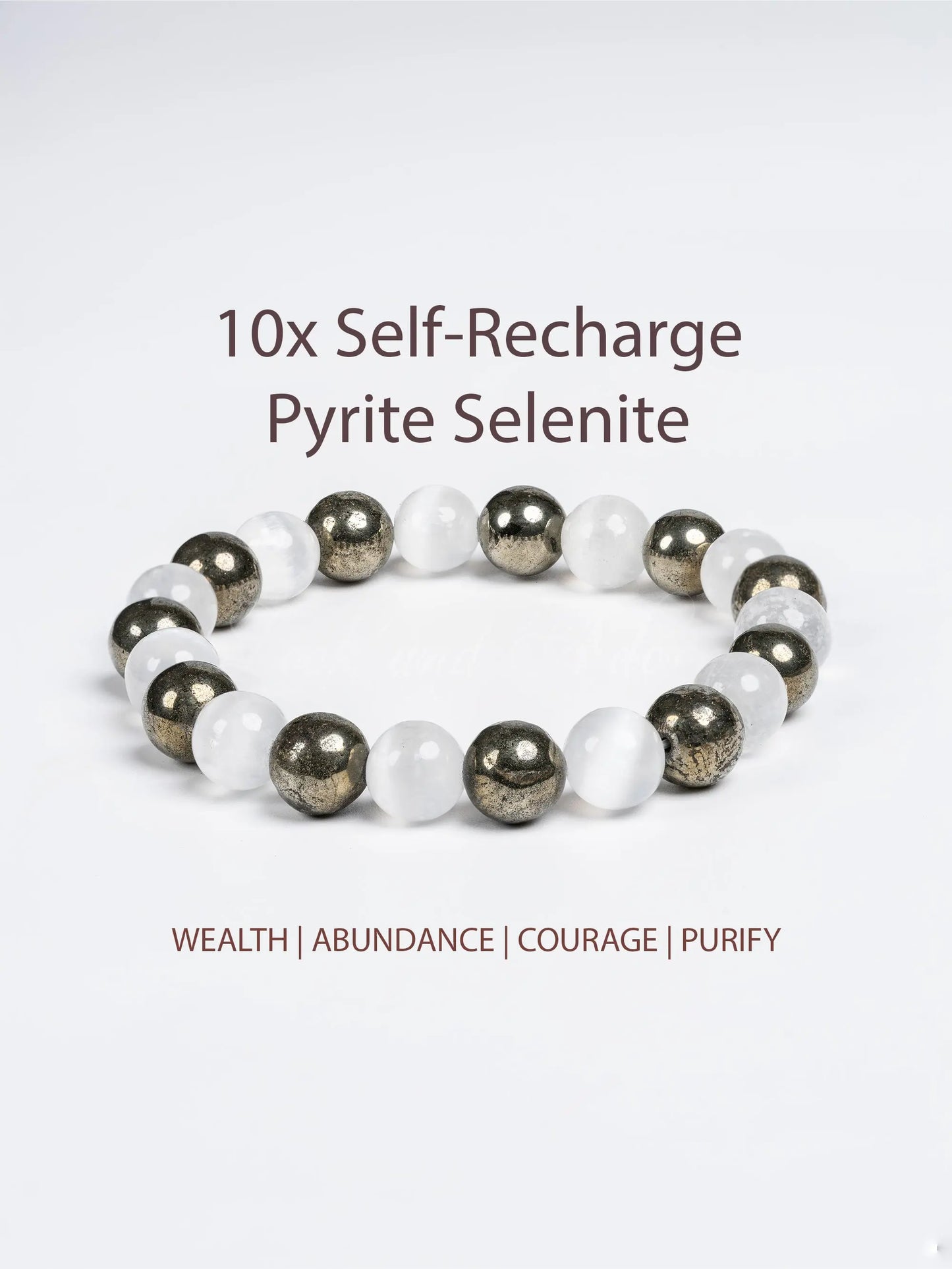 Raw Pyrite Selenite Bracelet with 10x Self Recharge LOOK AND ADORN - designed for you
