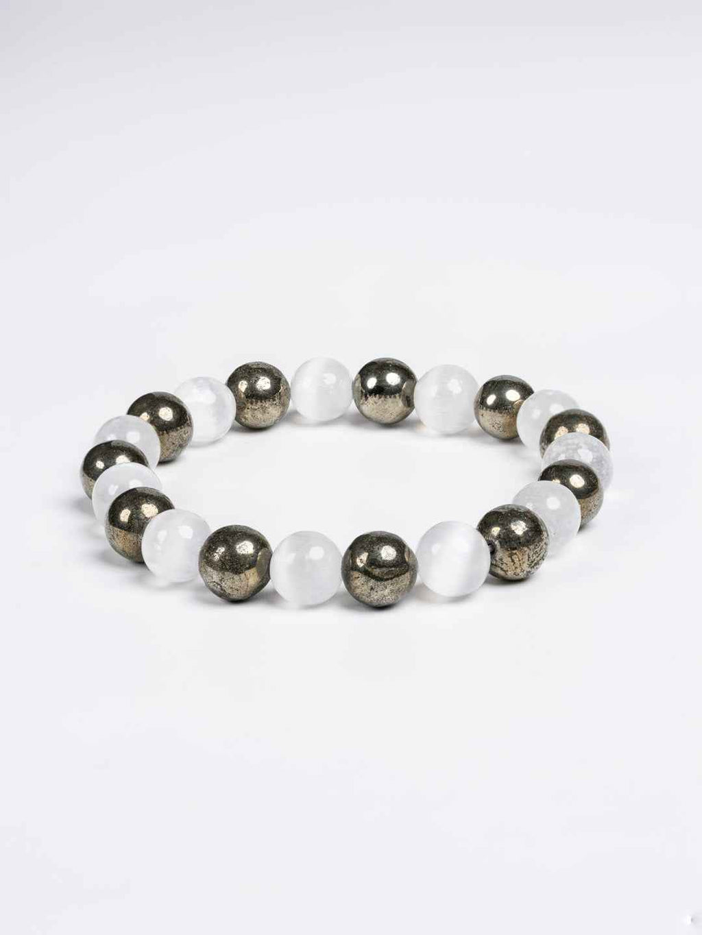 Raw Pyrite Selenite Bracelet with 10x Self Recharge