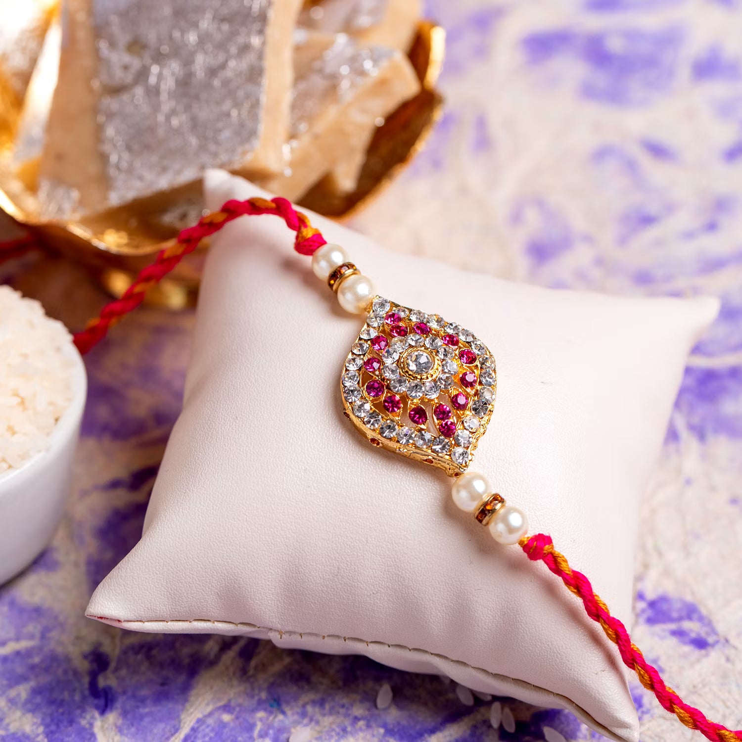 Handmade Designer Bhai Bhabi Rakhi Set