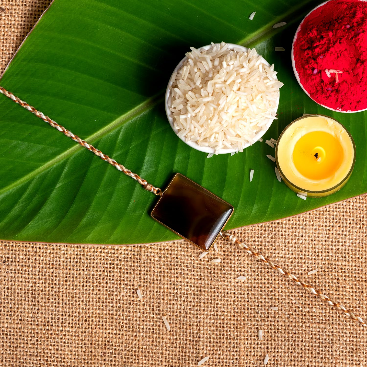 Handmade Semi-Precious Agate Stone Rakhi