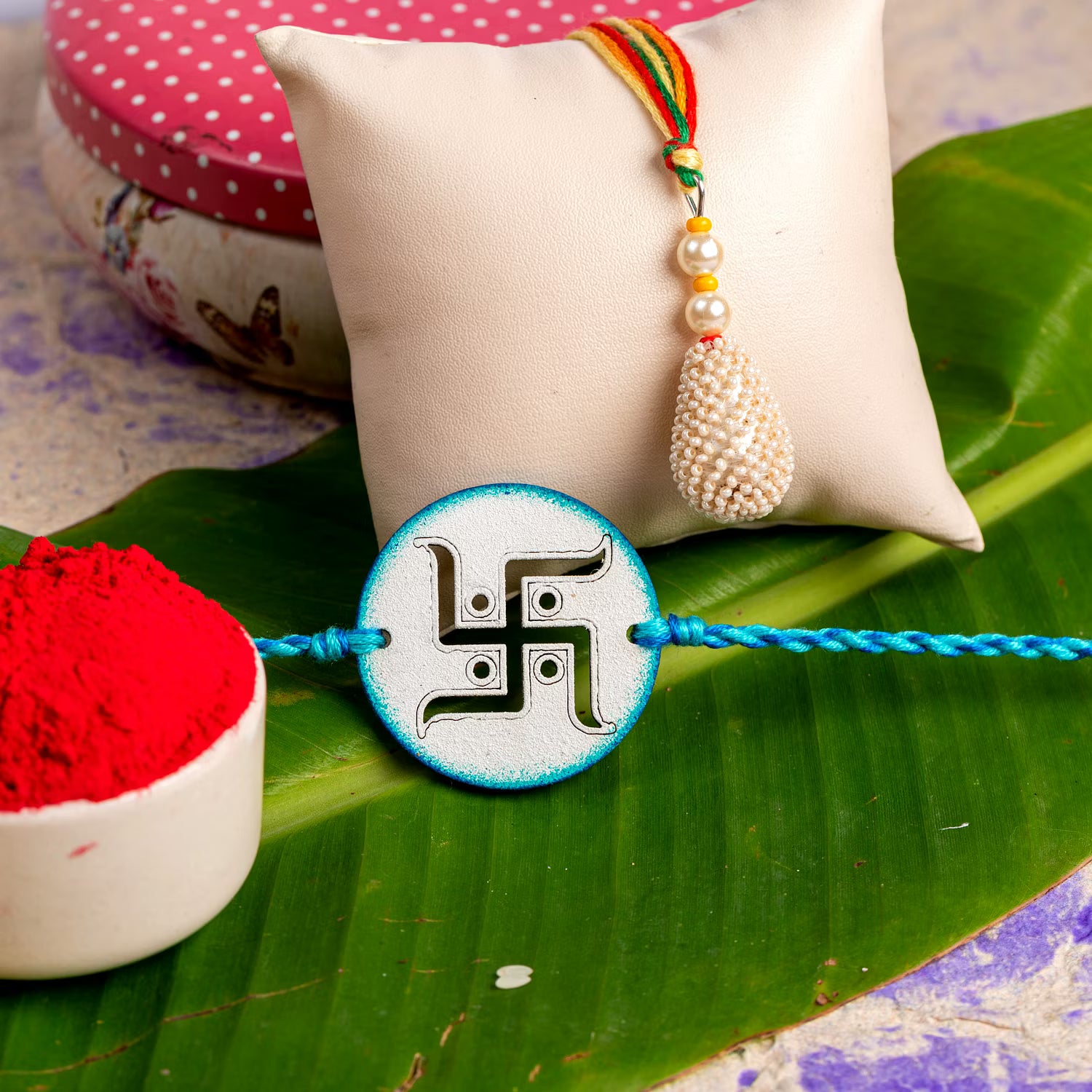 Handmade Designer Bhaiya Bhabhi Lumba Rakhi