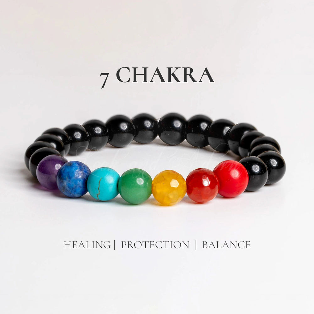 7 chakra bracelet featuring vibrant gemstone beads for healing, protection, and balance
