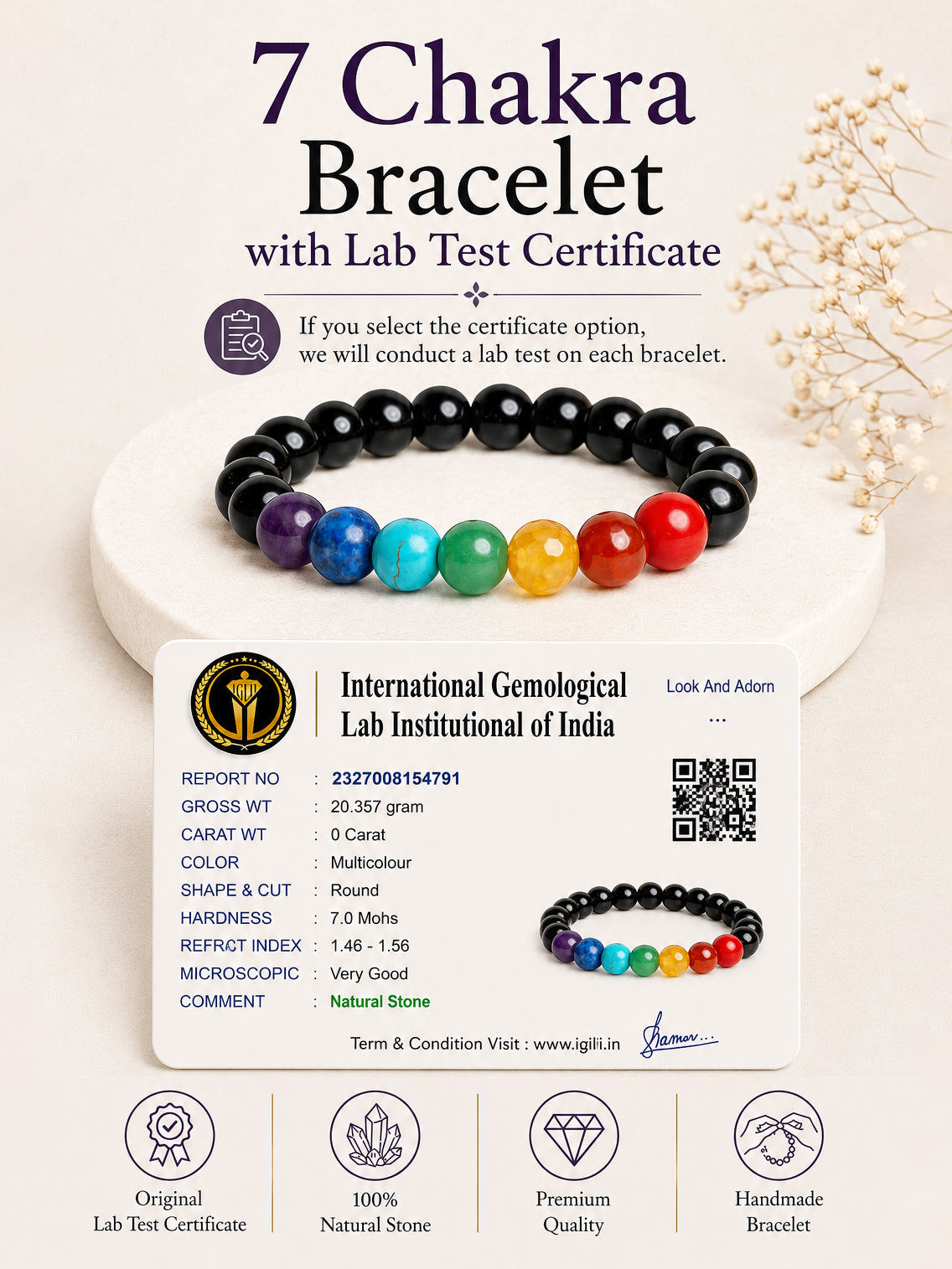 7 Chakra Bracelet LOOK AND ADORN - designed for you