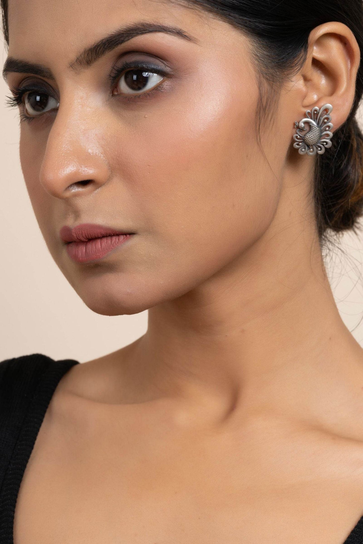 92.5 Pure Silver Peacock Stud Earrings | Elegant Design for All Occasions | Non-Allergic Jewelry - Lookandadorn.com