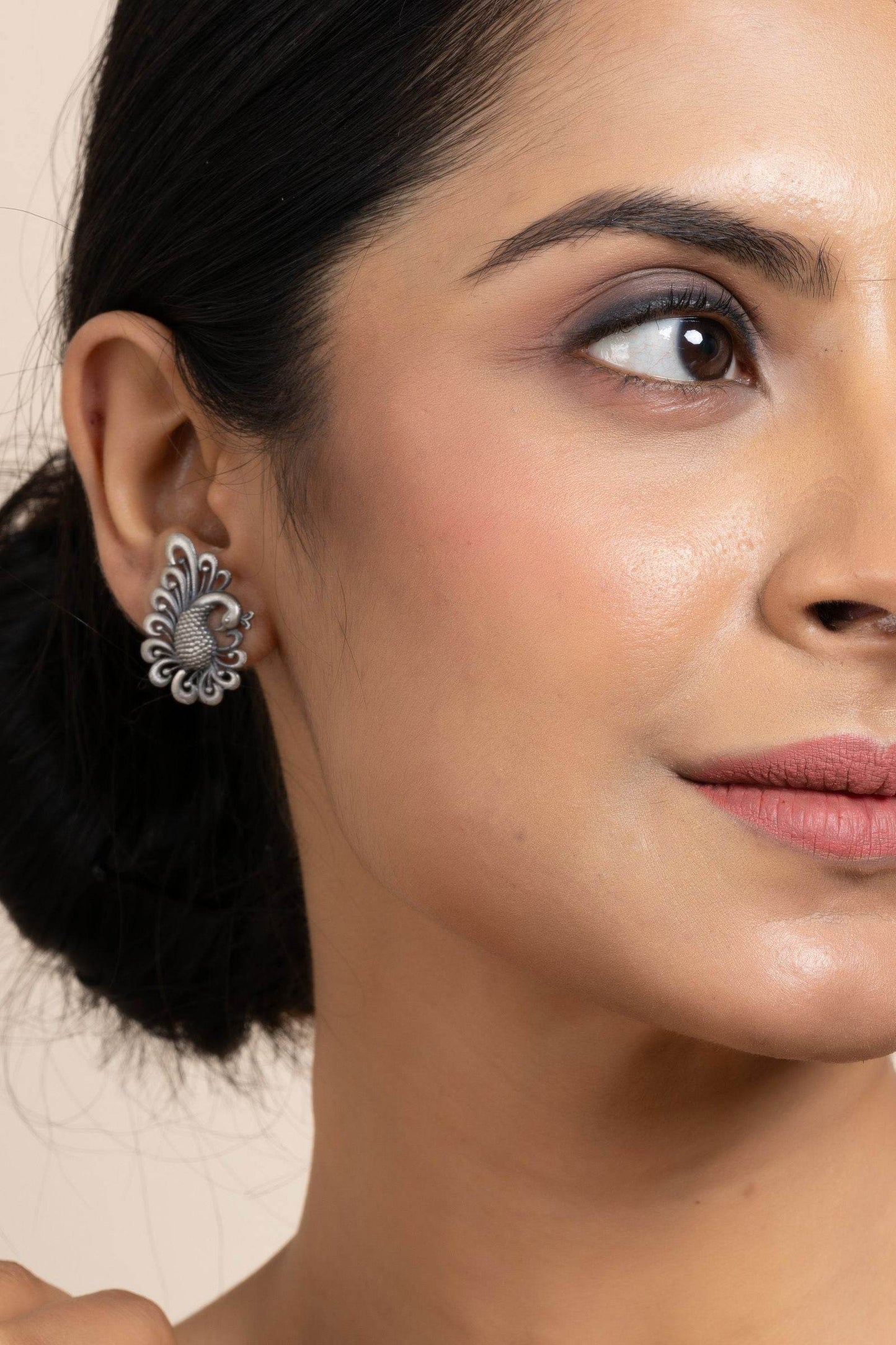 92.5 Pure Silver Peacock Stud Earrings | Elegant Design for All Occasions | Non-Allergic Jewelry - Lookandadorn.com