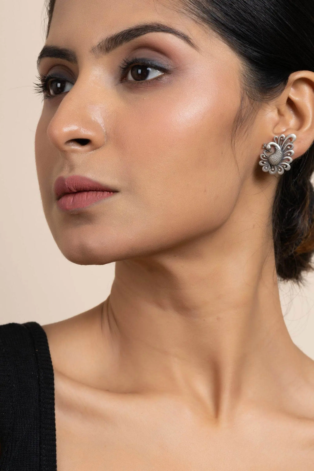 92.5 Pure Silver Peacock Stud Earrings | Elegant Design for All Occasions | Non-Allergic Jewelry - Lookandadorn.com