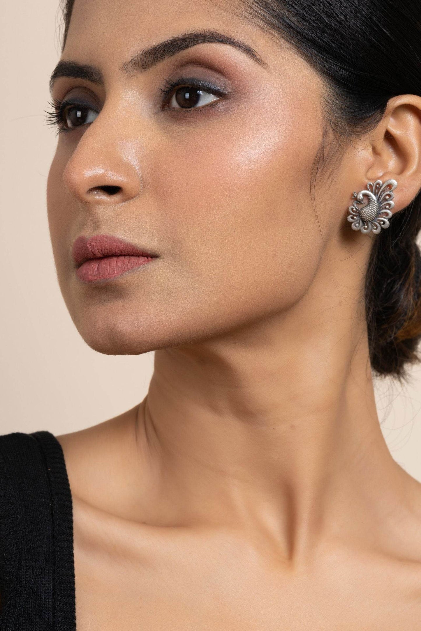 92.5 Pure Silver Peacock Stud Earrings | Elegant Design for All Occasions | Non-Allergic Jewelry - Lookandadorn.com