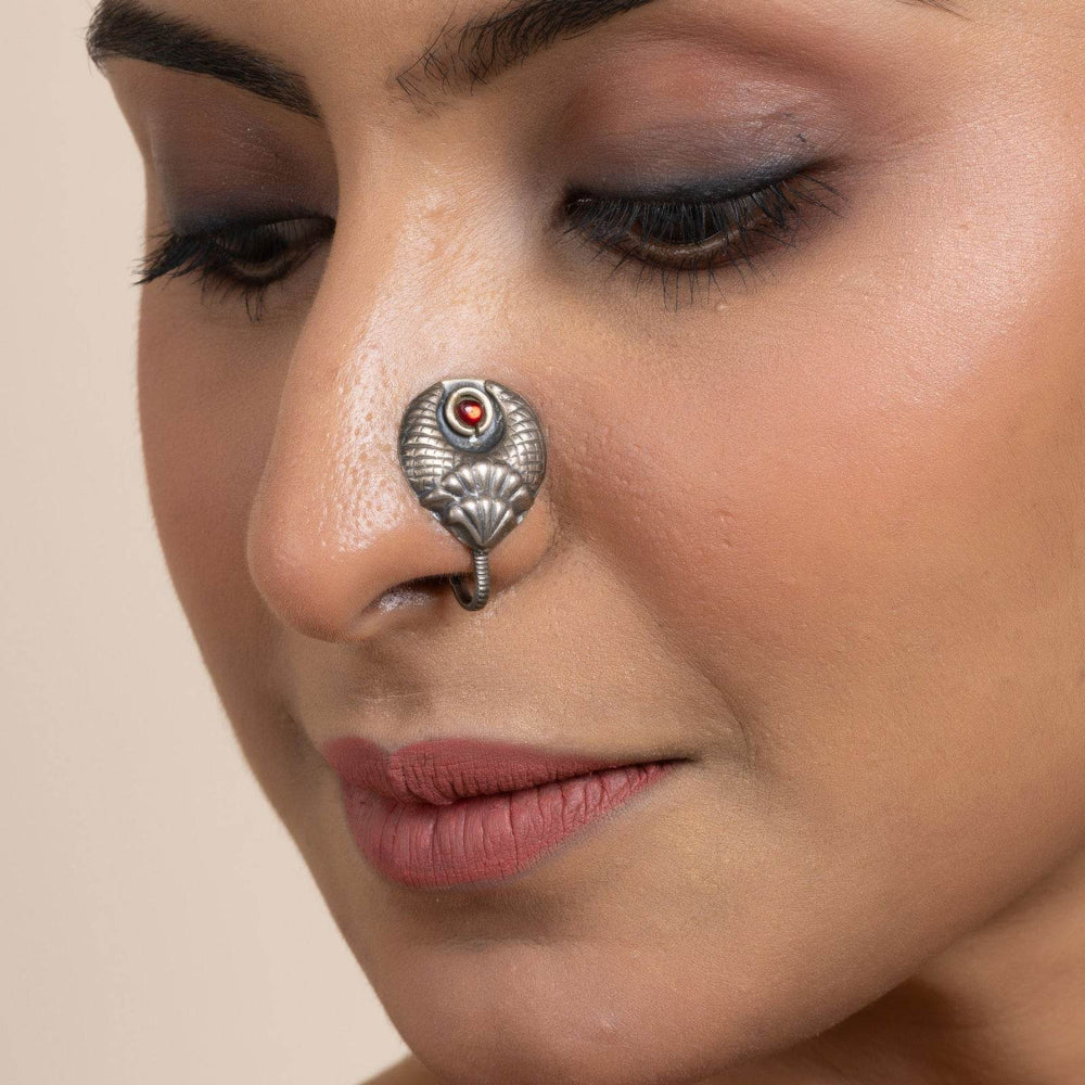 925 Pure Silver Jumbo Clip-On Nose Pin, Non-Piercing, Elegant Design for All Occasions - Lookandadorn.com