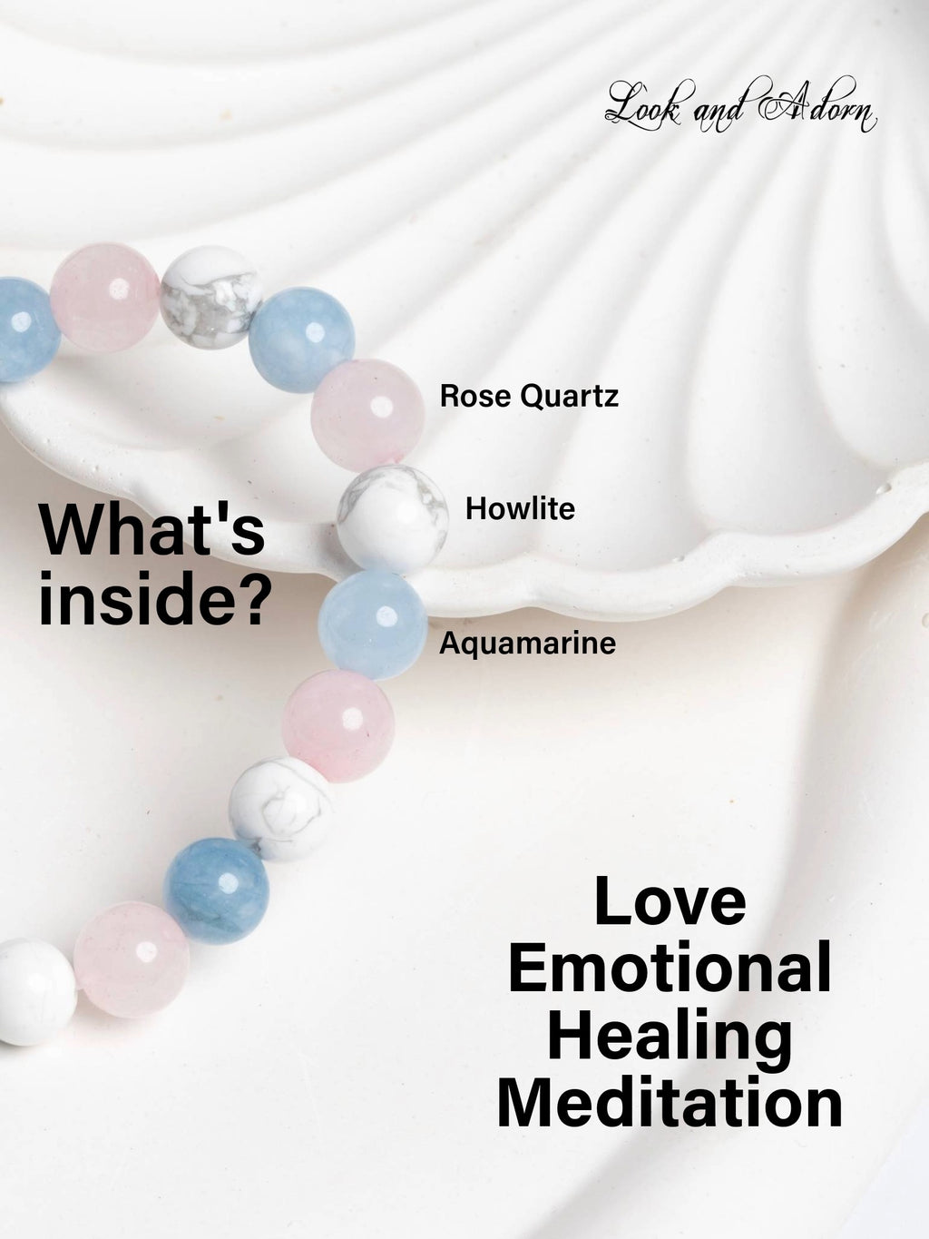 Aquamarine Rose Quartz Howlite Bracelet LOOK AND ADORN - designed for you