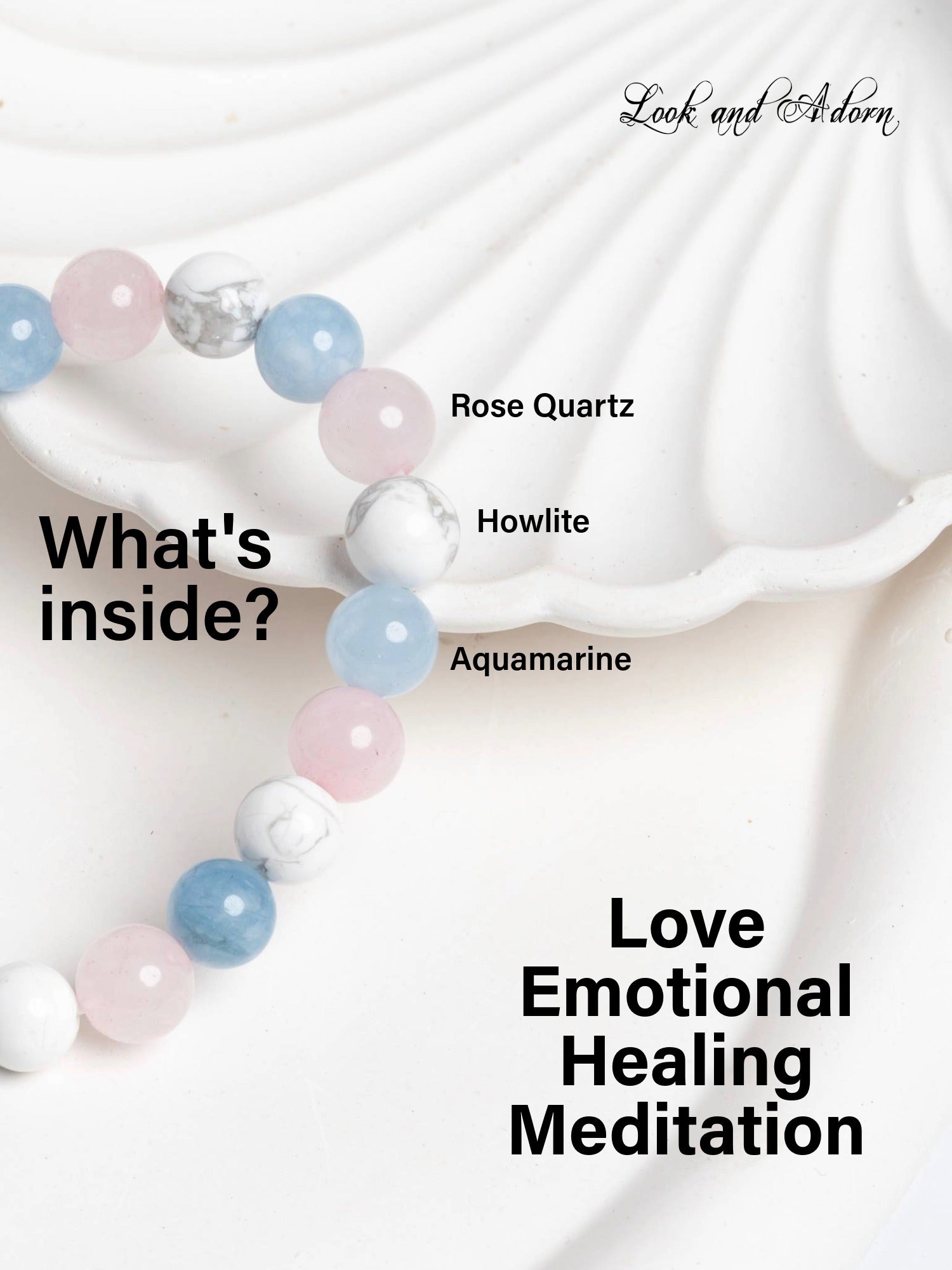 Aquamarine Rose Quartz Howlite Bracelet LOOK AND ADORN - designed for you