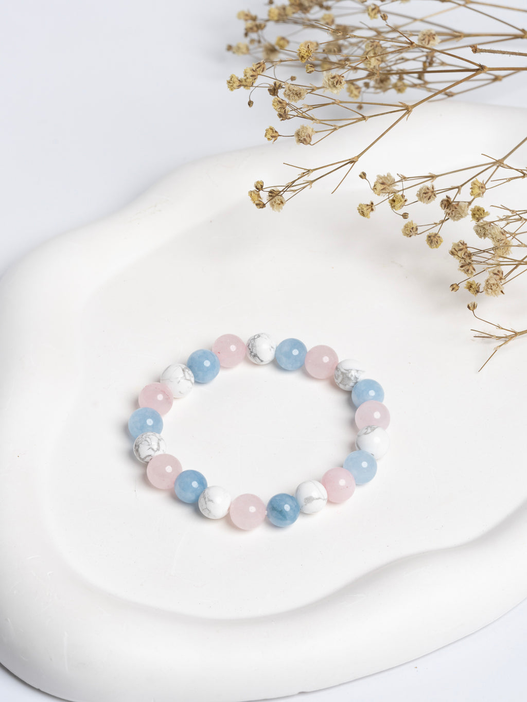 Aquamarine Rose Quartz Howlite Bracelet LOOK AND ADORN - designed for you