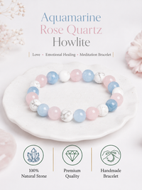 Aquamarine Rose Quartz Howlite Bracelet LOOK AND ADORN - designed for you