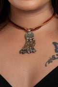 Authentic Afghani Necklace - Lightweight Afghan Pendant Necklace with Adjustable Rust Brown Dori for Women - Lookandadorn.com