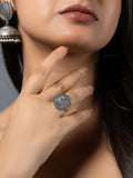 Silver Replica Twenty Paise Coin Finger Ring LOOK AND ADORN - designed for you