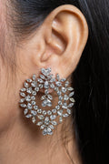 Designer White American Diamond Pendant Necklace Set - Lookandadorn.com