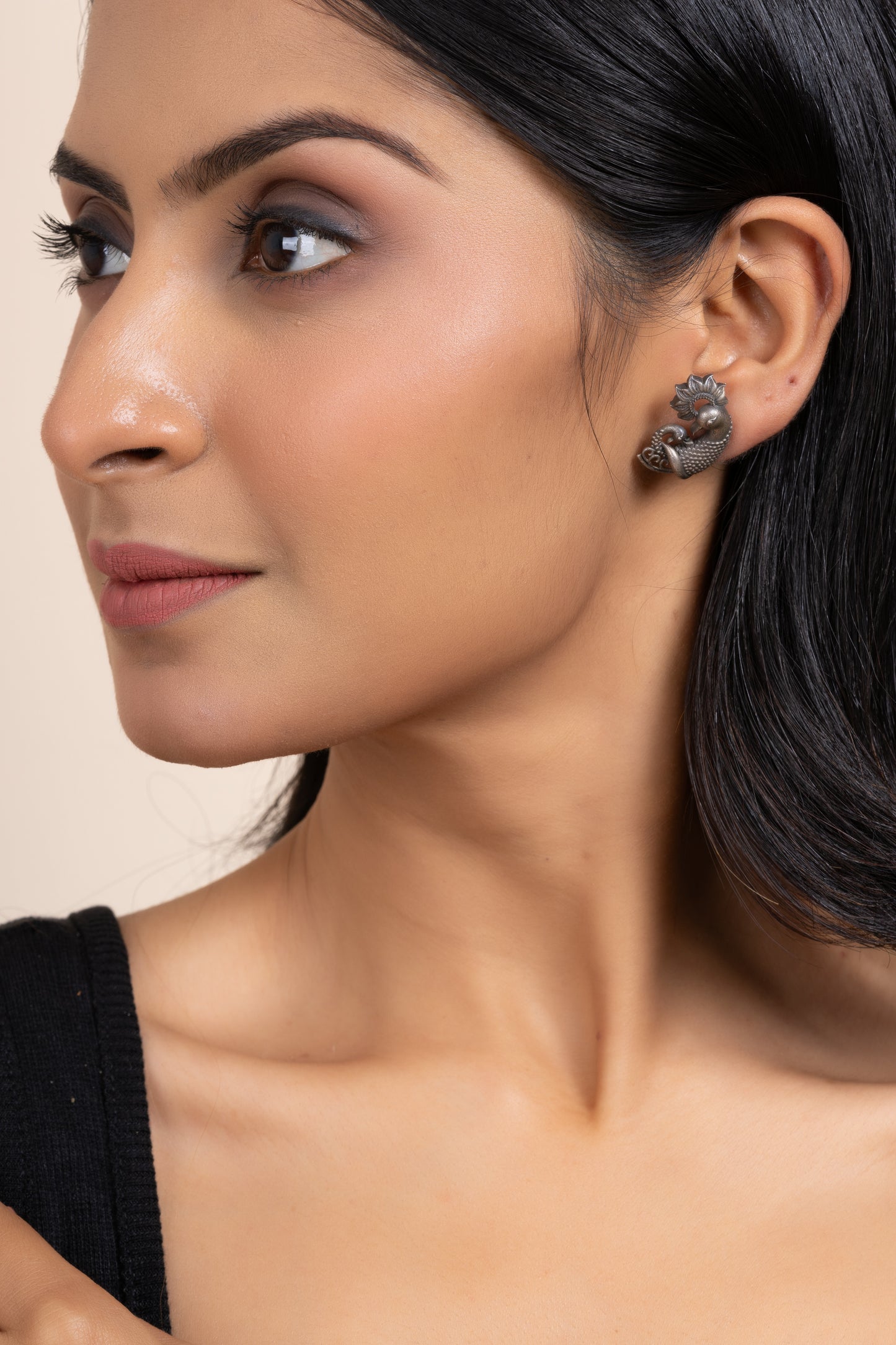 92.5 Pure Silver Peacock Stud Earring