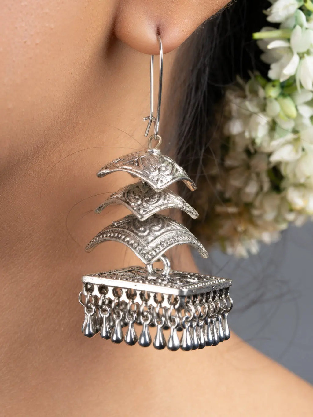 Designer Four Layer Jhumka Earrings - Lookandadorn.com