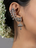 Oxidized Silver Peacock Jhumka Earrings - Lookandadorn.com