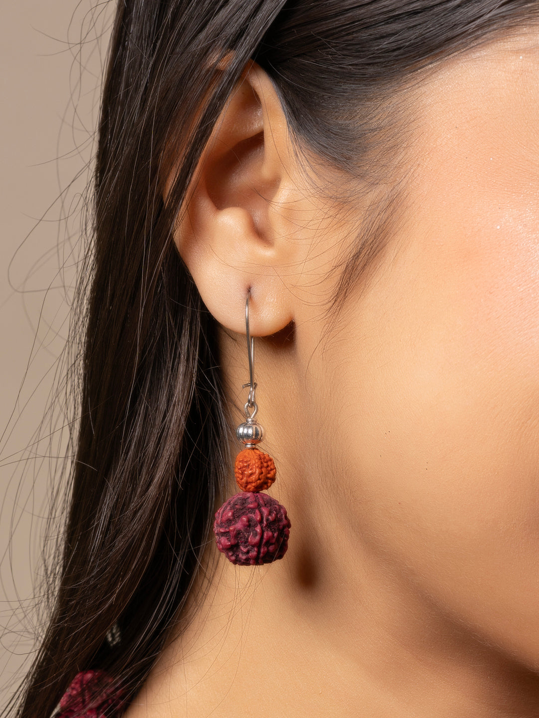 Handmade Amulet Design German Silver Necklace with Rudraksh Beads Jewelry Set