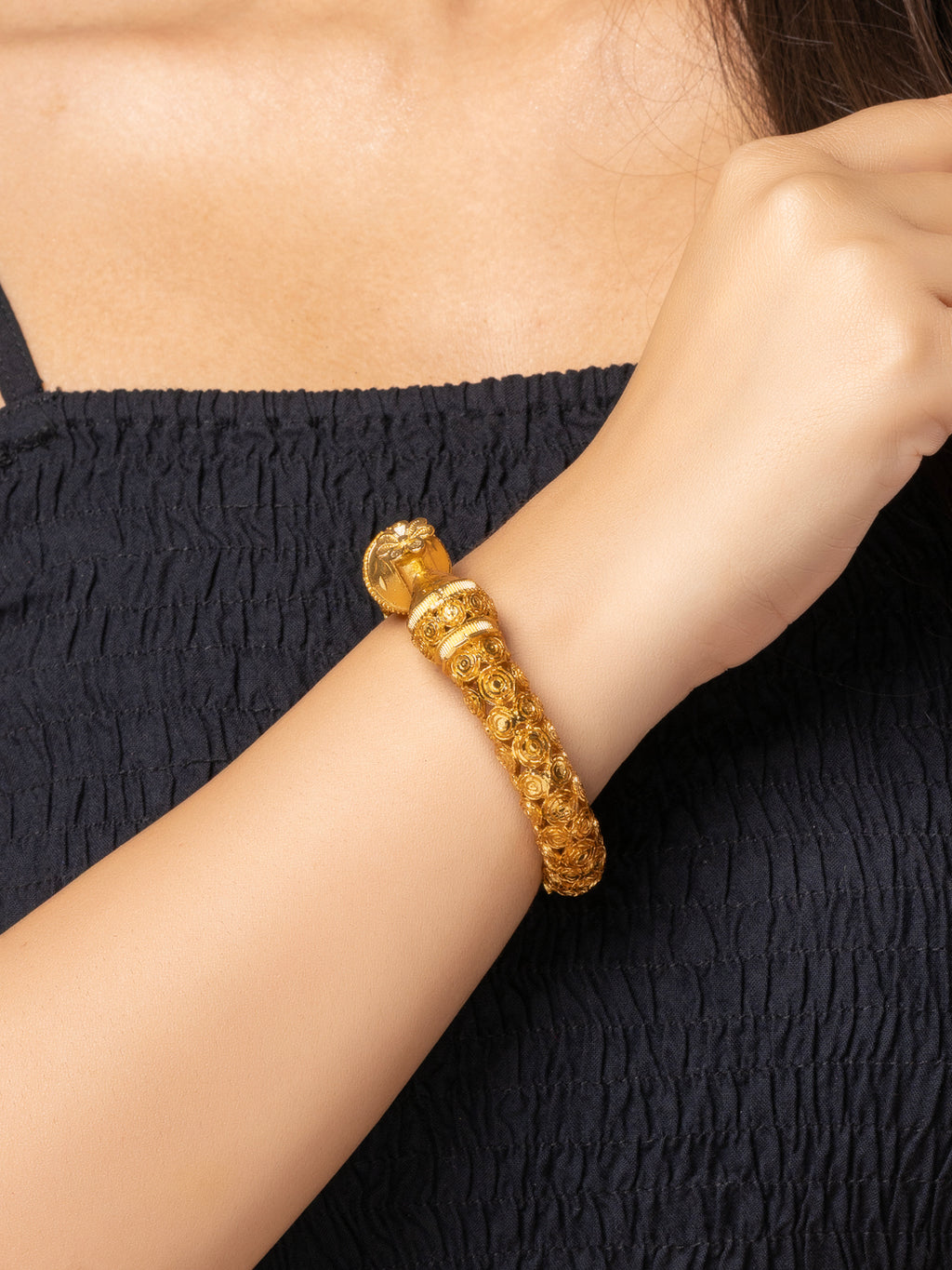 22K Gold Plated Adjustable Golap Bala Bangle LOOK AND ADORN - designed for you