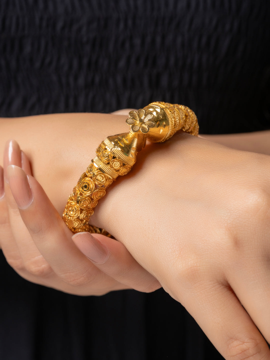 22K Gold Plated Adjustable Golap Bala Bangle LOOK AND ADORN - designed for you