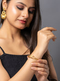 22K Gold Plated Adjustable Floral Noa Bangle LOOK AND ADORN - designed for you