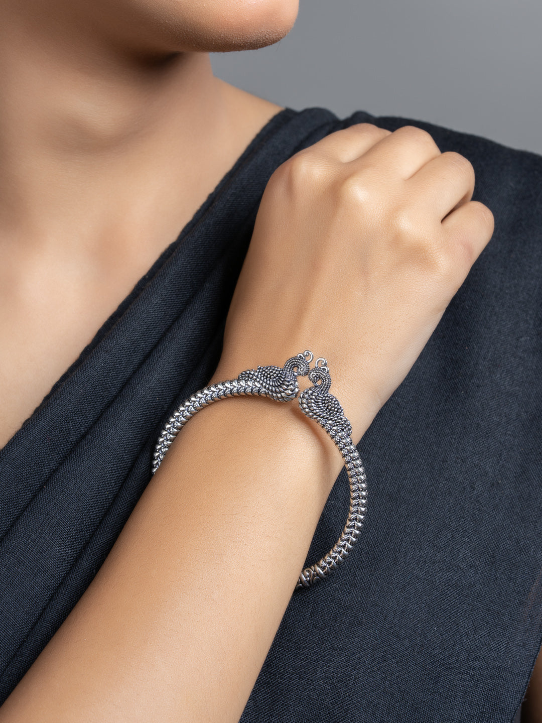 German Silver Peacock Bangle - Lookandadorn.com