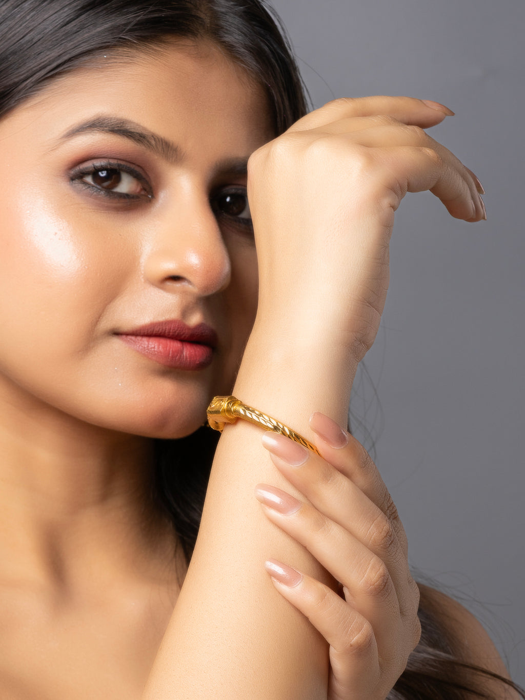 22K Gold Plated Designer Noa Bangle LOOK AND ADORN - designed for you