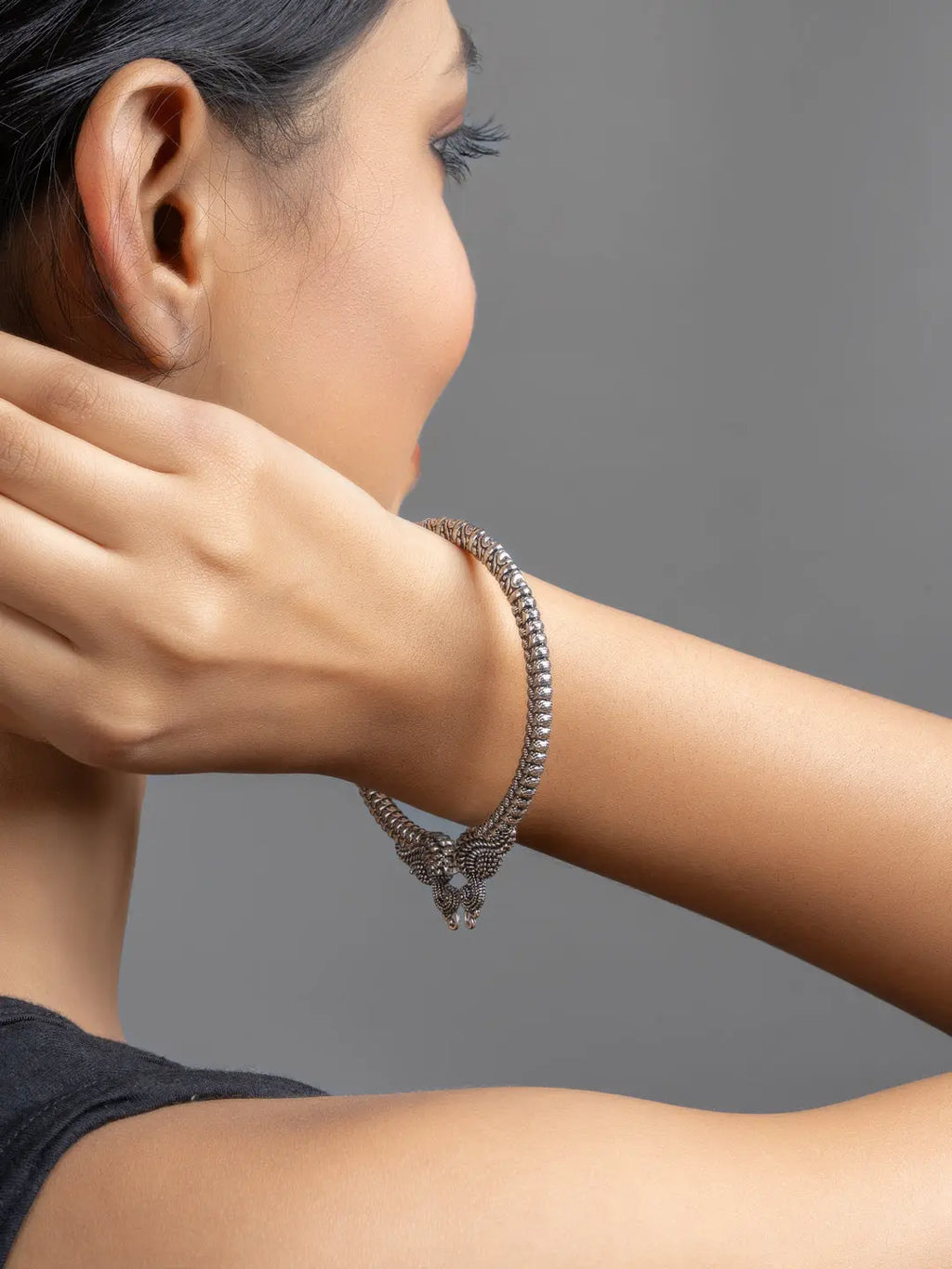 German Silver Peacock Bangle - Lookandadorn.com