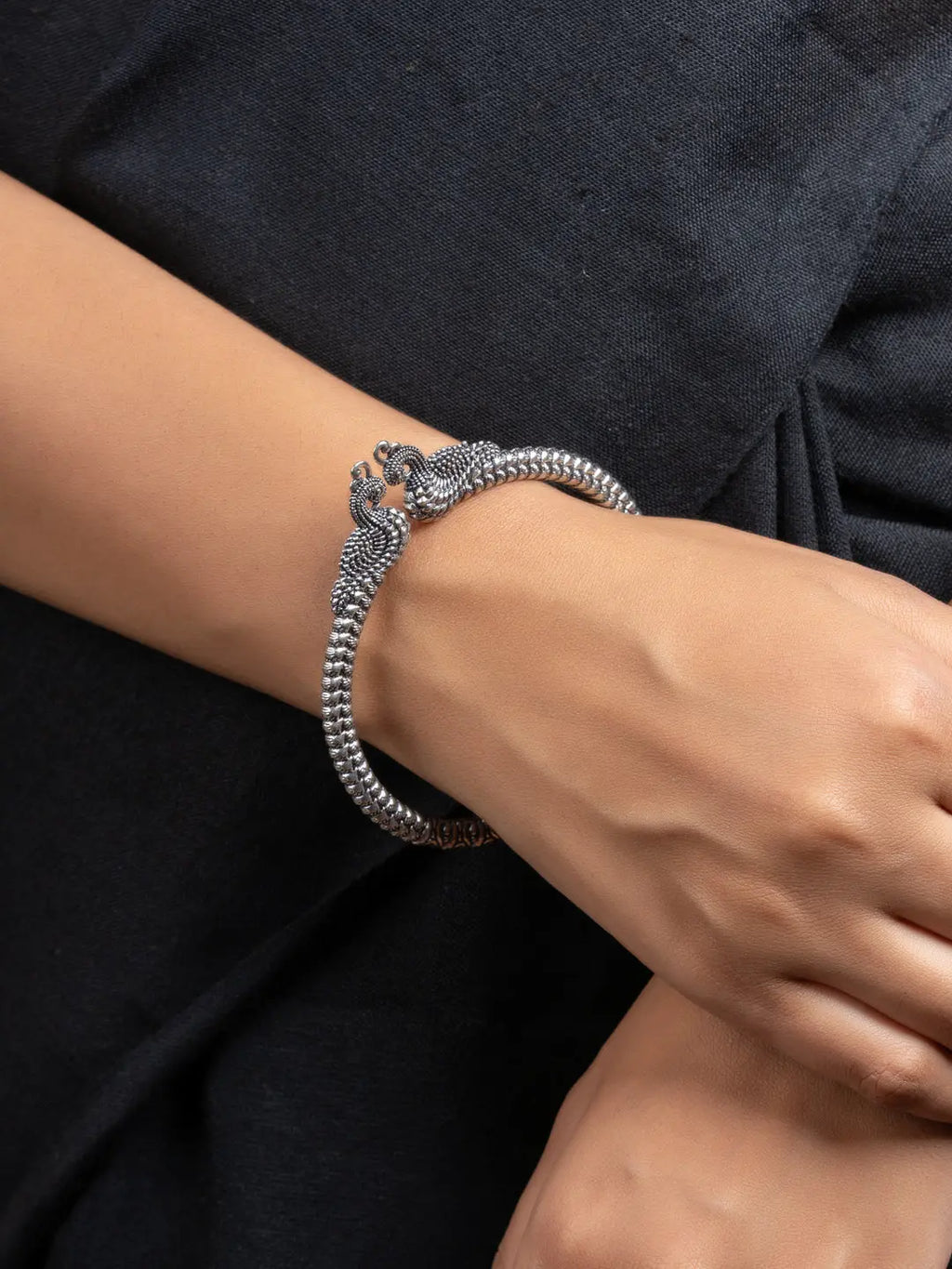 German Silver Peacock Bangle - Lookandadorn.com