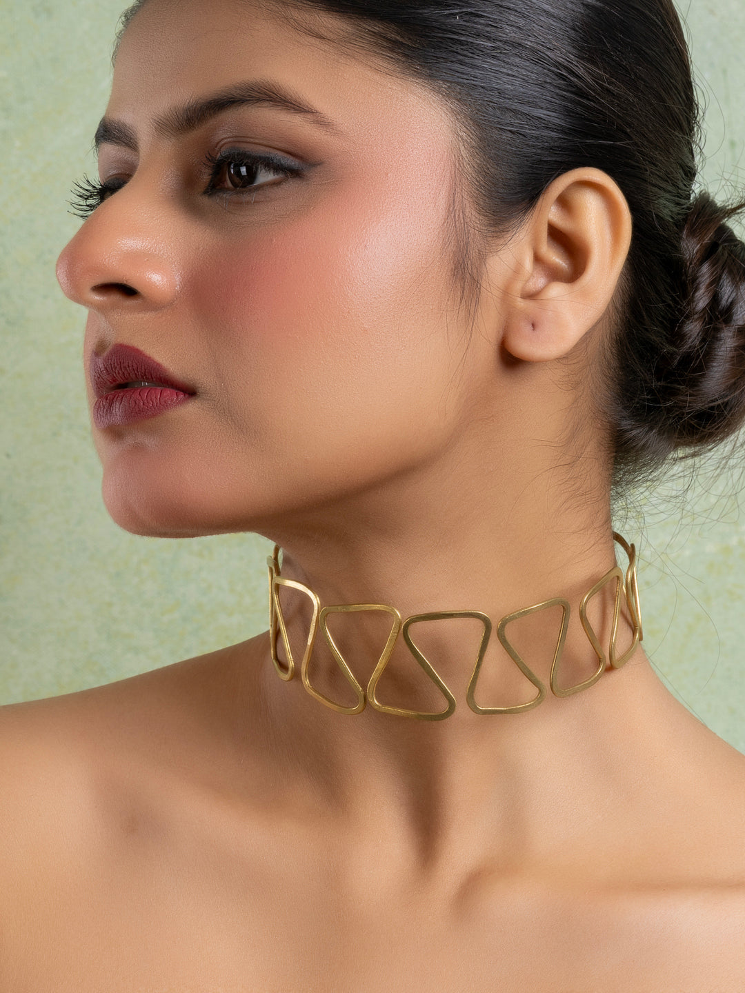 Golden Brass Dokra Choker Necklace