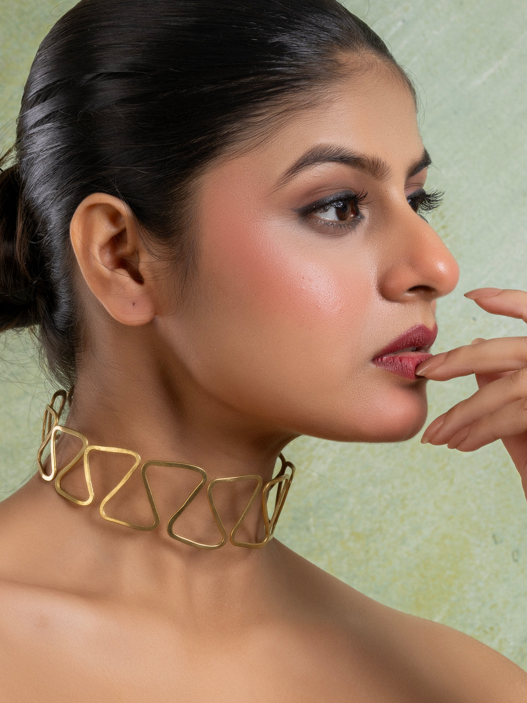 Golden Brass Dokra Choker Necklace