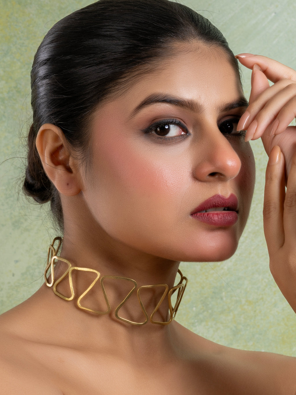 Golden Brass Dokra Choker Necklace