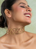 Golden Brass Dokra Choker Necklace