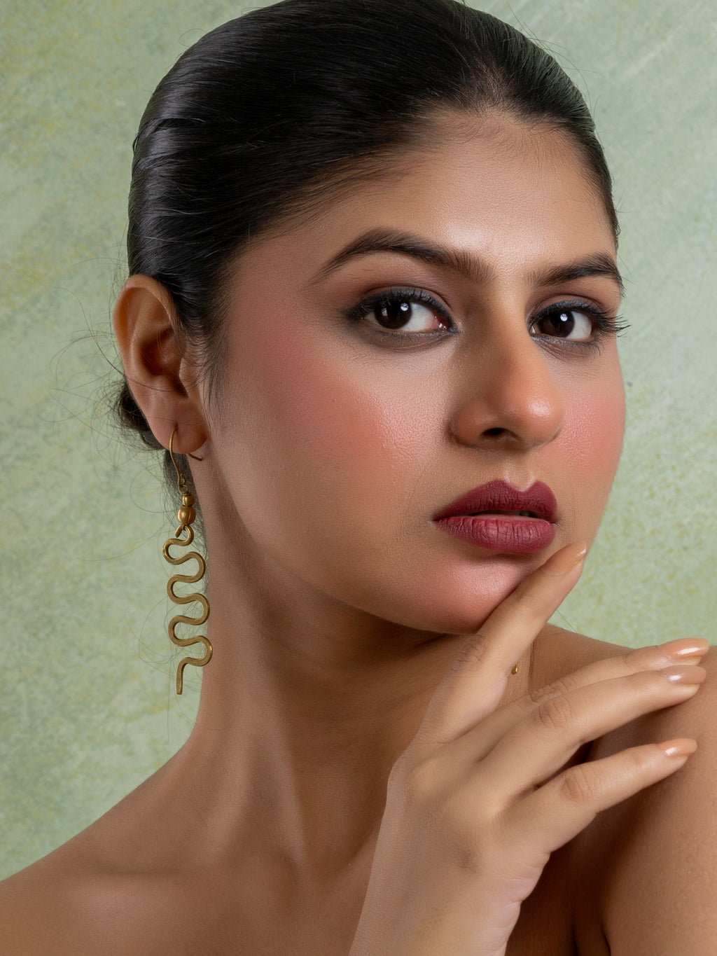 Golden Brass Dokra Spiral Earring