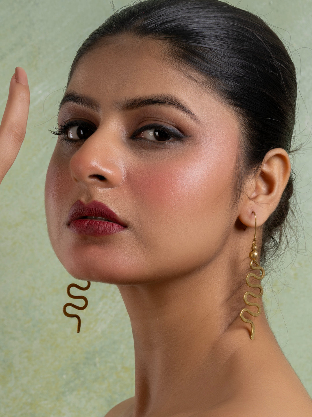 Golden Brass Dokra Spiral Earring