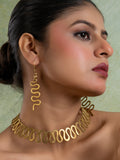 Golden Brass Dokra Spiral Necklace set with Earring