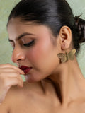 Golden Brass Butterfly Earring LOOK AND ADORN - designed for you