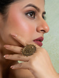 Golden Brass Circular Adjustble Finger ring LOOK AND ADORN - designed for you