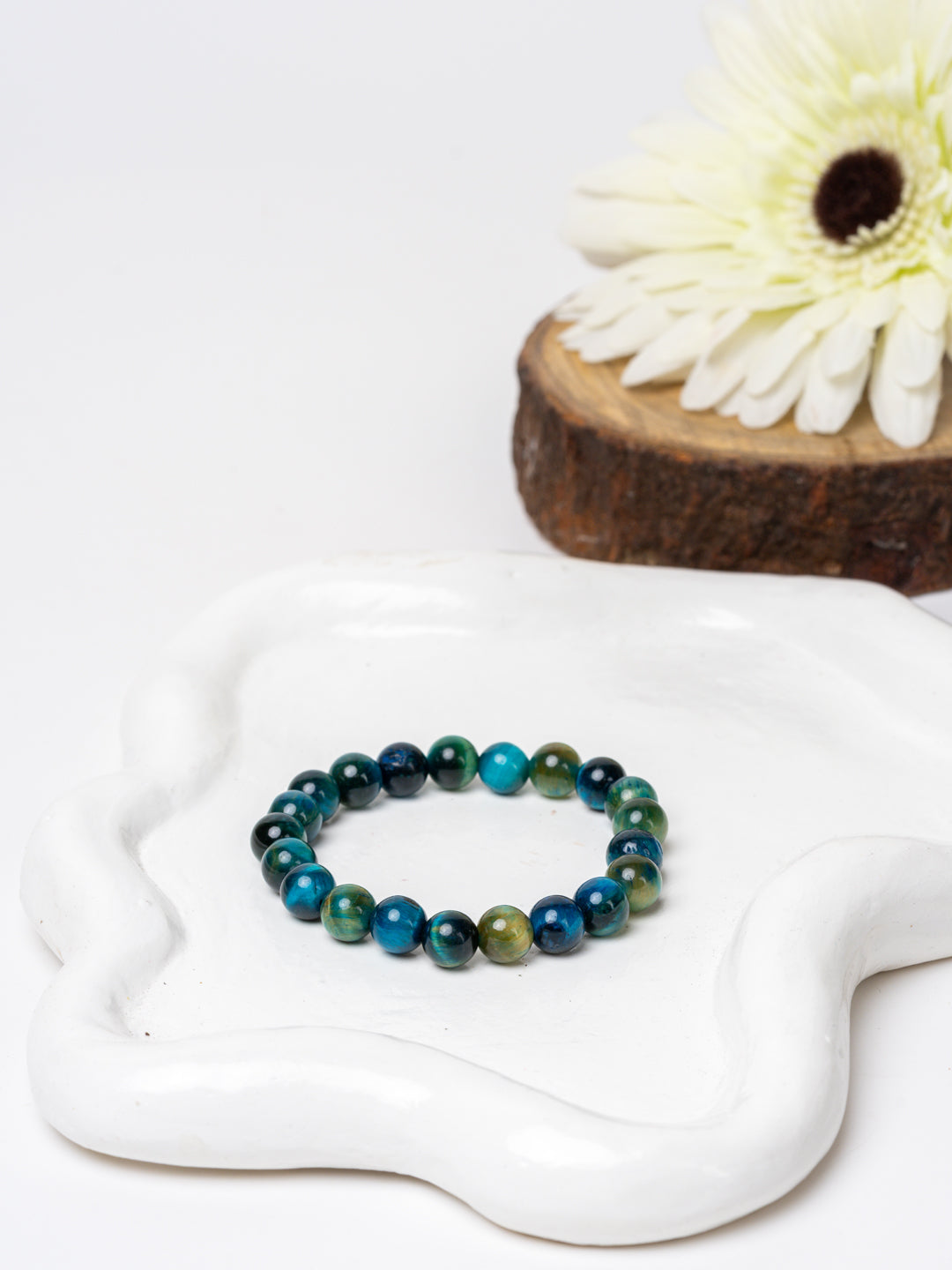 Peacock Blue Tiger Eye Bracelet