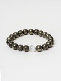 Natural Raw Pyrite with Self Recharge Selenite Bracelet