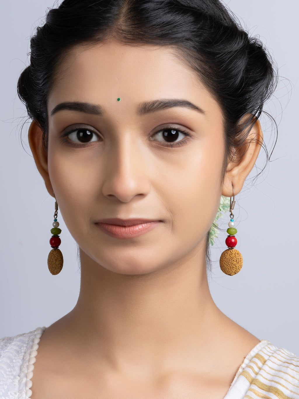 Yellow Lava Jade Pearl Earring