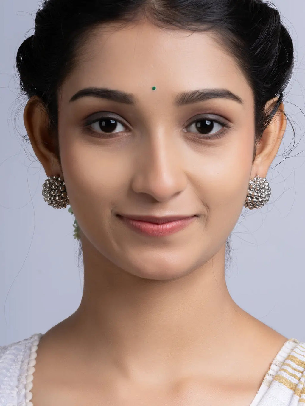 German Silver Cluster Stud Earring LOOK AND ADORN - designed for you